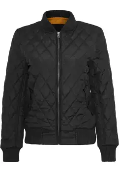 Куртка всепогодная URBAN CLASSICS " Urban Classics Women's Ladies Diamond Quilt Nylon Jacket" (1 шт.), без капюшона, черный