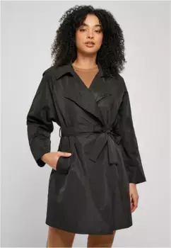 Куртка всепогодная URBAN CLASSICS " Urban Classics Women's Crinkle Nylon Minimal Trench Coat" (1 шт.), без капюшона, черный