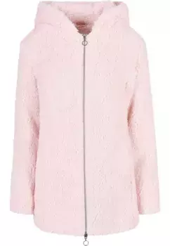Куртка всепогодная URBAN CLASSICS " Urban Classics Women's Ladies Sherpa Jacket" (1 шт.), с капюшоном, розовый