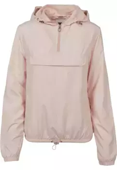 Куртка всепогодная URBAN CLASSICS " Urban Classics Women's Ladies Basic Pullover Jacket" (1 шт.), с капюшоном, розовый