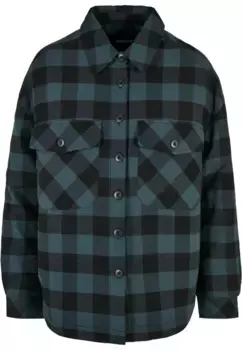 Куртка всепогодная URBAN CLASSICS " Urban Classics Women's Ladies Flannel Padded Overshirt" (1 шт.), без капюшона, черный