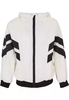 Куртка всепогодная URBAN CLASSICS " Urban Classics Women's Girls Crinkle Batwing Jacket" (1 шт.), с капюшоном, белый