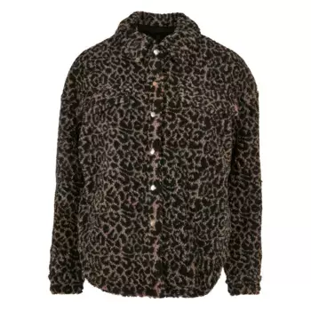 Куртка всепогодная URBAN CLASSICS " Urban Classics Women's Ladies AOP Sherpa Overshirt" (1 шт.), без капюшона, цвет Darktaupeleo