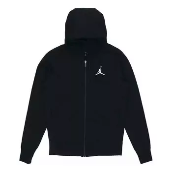 Куртка вышитая трикотажная куртка с капюшоном мужская Air Jordan, черный
