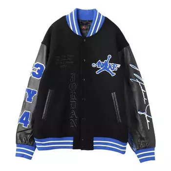 Куртка x awake ny varsity jacket 'black game royal' Air Jordan, черный