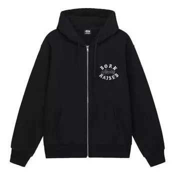 Куртка x born x raised logo zip hoodie 'black' Stussy, черный
