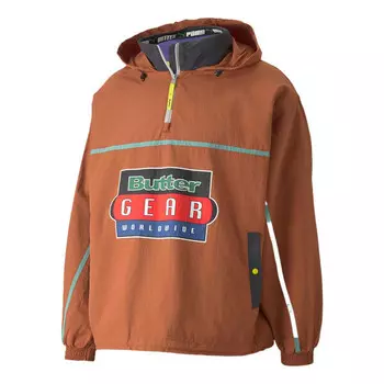 Куртка x butter goods lightweight pop over top half zip hoodie 'brown' Puma, коричневый