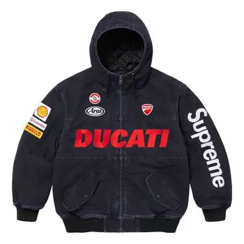 Куртка x ducati hooded racing jacket 'black red' Supreme, черный