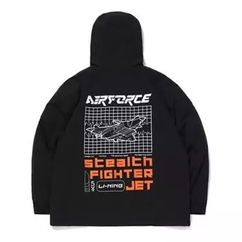 Куртка x j20 ветровка с графическим принтом на молнии Li-Ning, черный