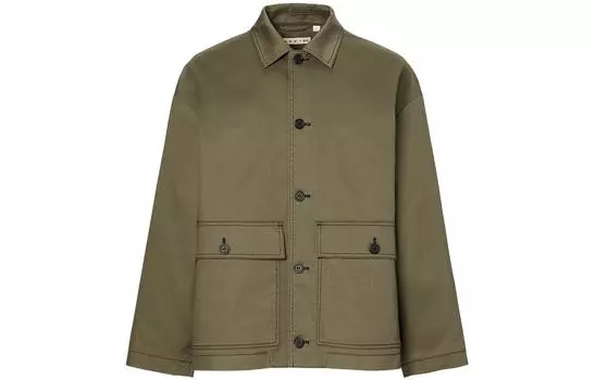 Куртка X Marni Oversize Utility UNIQLO, темно-оливковый