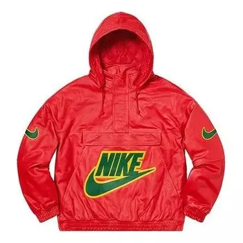Куртка x nike fw19 leather anorak 'red' Supreme, красный
