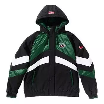 Куртка x nike hooded sport jacket 'black green white' Supreme, черный