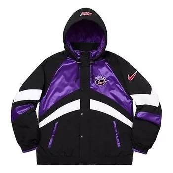 Куртка x nike hooded sport jacket 'black purple white' Supreme, черный