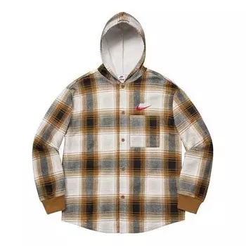 Куртка x nike plaid hooded sweatshirt 'mustard' Supreme, желтый