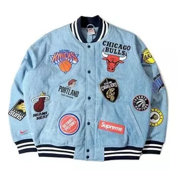 Куртка x nike x nba teams warm-up jacket 'teal multi-color' Supreme, мультиколор