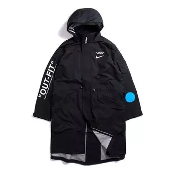 Куртка x off-white mercurial nrg x jacket 'black' Nike, черный