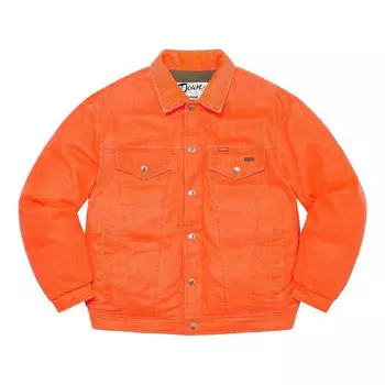 Куртка x schott canvas down trucker jacket 'orange olive green' Supreme, оранжевый
