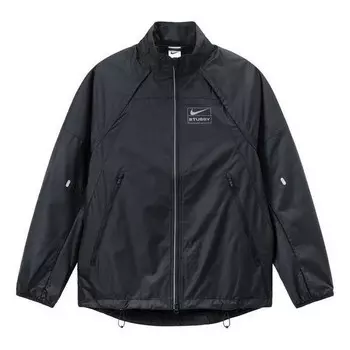 Куртка x stussy fw22 storm-fit convertible vest jacket 'black' Nike, черный
