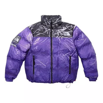 Куртка x the north face printed nuptse jacket 'purple black' Supreme, фиолетовый