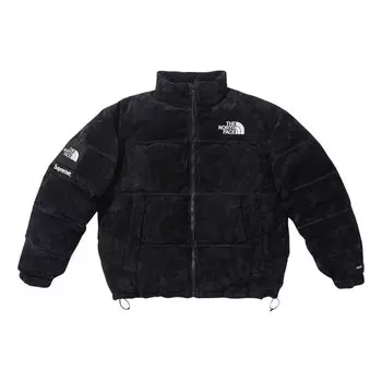 Куртка x the north face suede nuptse jacket 'black white' Supreme, черный