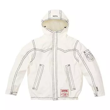 Куртка x true religion gore-tex shell jacket 'white black' Supreme, белый