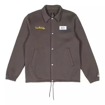 Куртка x union la coaches jacket 'ironstone' Air Jordan, коричневый