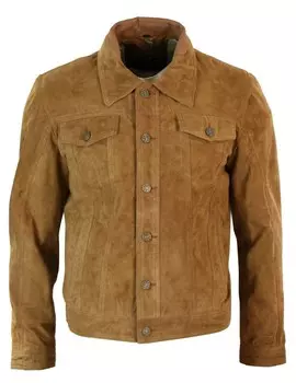 Куртка замшевая TruClothing в стиле ретро, коричневый