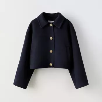 Куртка Zara Knit, темно-синий