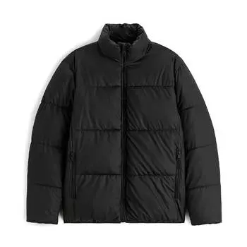 Куртка Zara Rubberised Puffer, чёрный