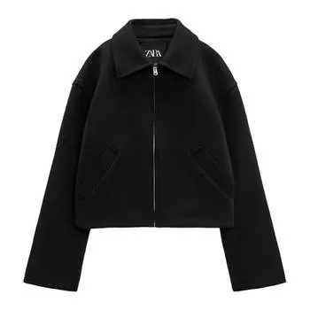 Куртка Zara Short With Zip, черный