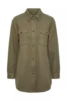 Куртка - Зеленый - Классический крой PIECES, зеленый