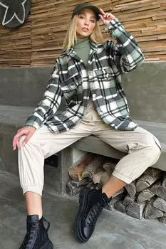 Куртка - Зеленый - Классический крой Trend Alaat Stili, зеленый