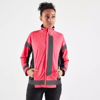 Куртка женская беговая светоотражающая, водоотталкивающая, сертифицирована PSA - Warm Regul KIPRUN, цвет rosa