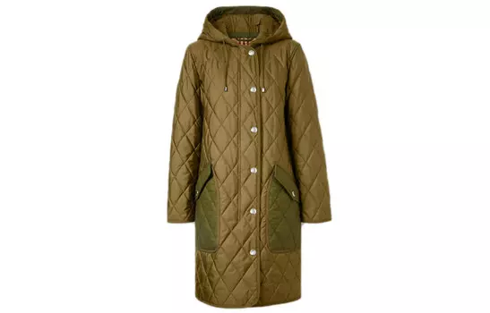 Куртка женская Burberry армейского дизайна, зеленый