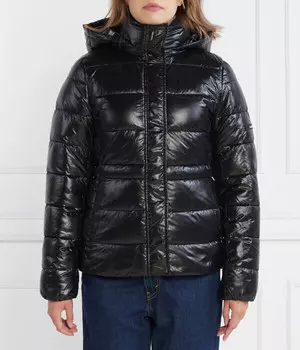 Куртка женская Calvin Klein глянцевая с капюшоном, черный
