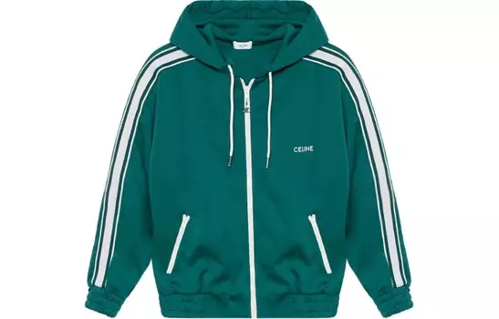 Куртка женская Celine спортивная, зеленый / белый