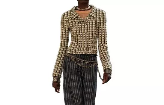 Куртка женская Chanel на пуговицах, желтый