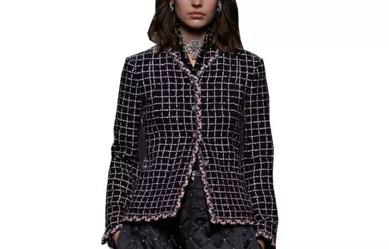 Куртка женская Chanel в клетку, черный