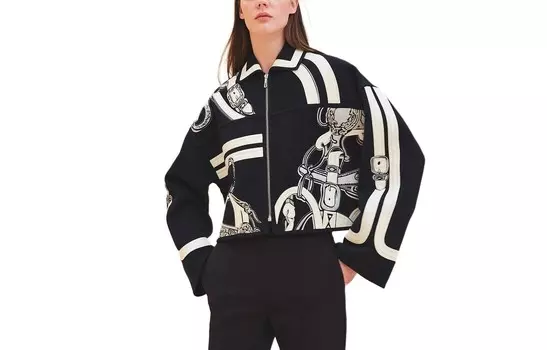 Куртка женская черная/синяя Hermes