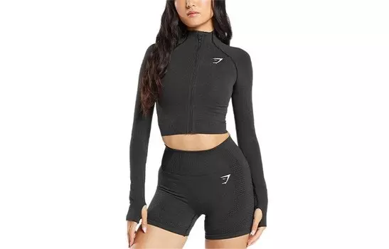 Куртка женская черный меланжевая Gymshark