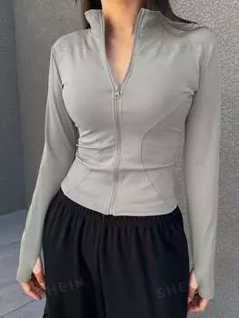 Куртка женская Dazy с молнией спереди, светло-серый