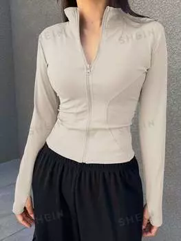 Куртка женская Dazy с застежкой-молнией спереди, бежевый