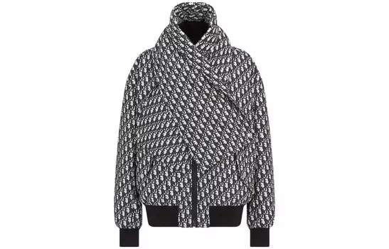 Куртка женская Dior на молнии, черный / белый