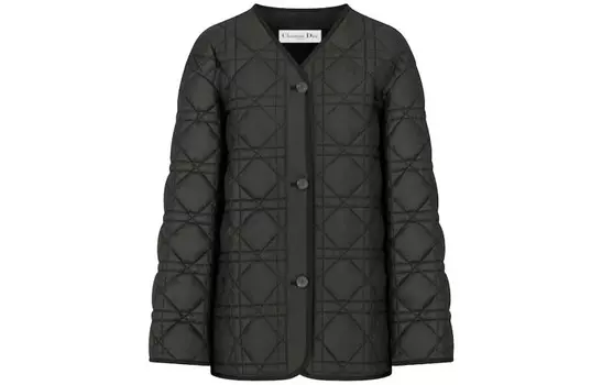 Куртка женская Dior стеганая с v-образным вырезом, черный