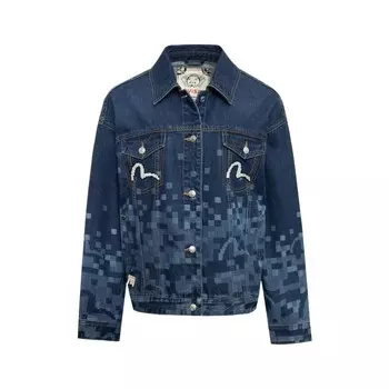 Куртка женская джинсовая синяя по всей земле Evisu