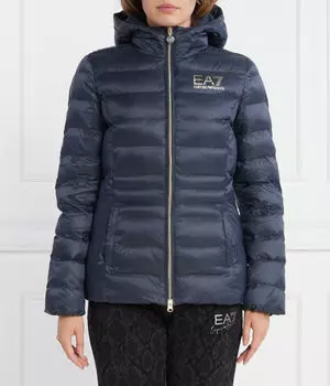 Куртка женская Ea7 стеганая с капюшоном, синий