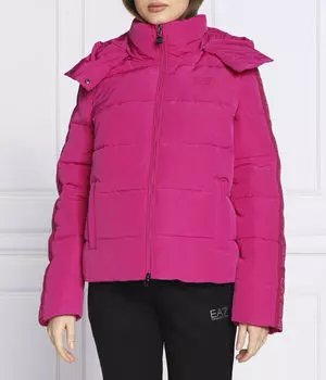Куртка женская Ea7 утепленная с капюшоном, фуксия