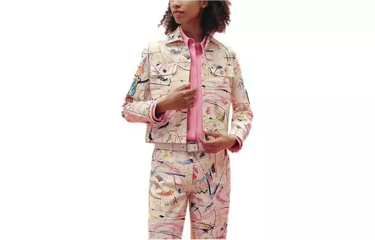 Куртка женская Hermes, с принтом бежевый