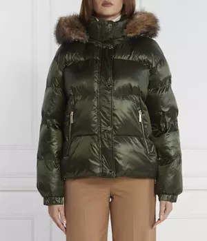 Куртка женская Michael Kors утепленная с искусственным мехом, зеленый