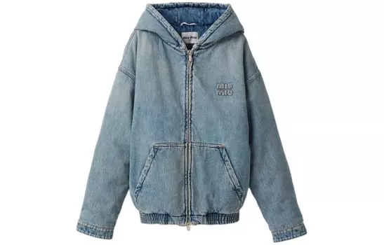 Куртка женская Miu Miu с капюшоном, светло-голубой